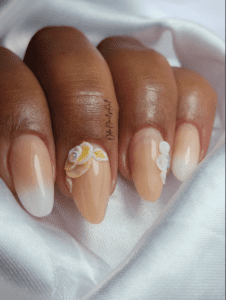 acrylic nails extensions with nude tone at oda nails art